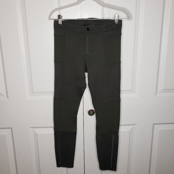 Athleta Trailsetter Ponte Motion Moto Skinny Pants 4 Stretch Green Athleisure - Picture 12 of 12
